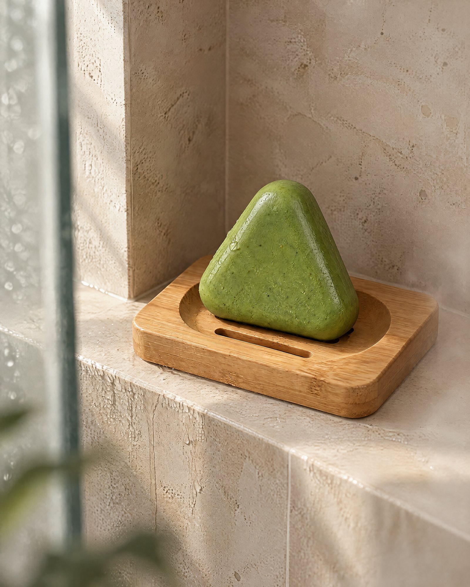 The dock with the Scalp Bar on a shower niche ledge