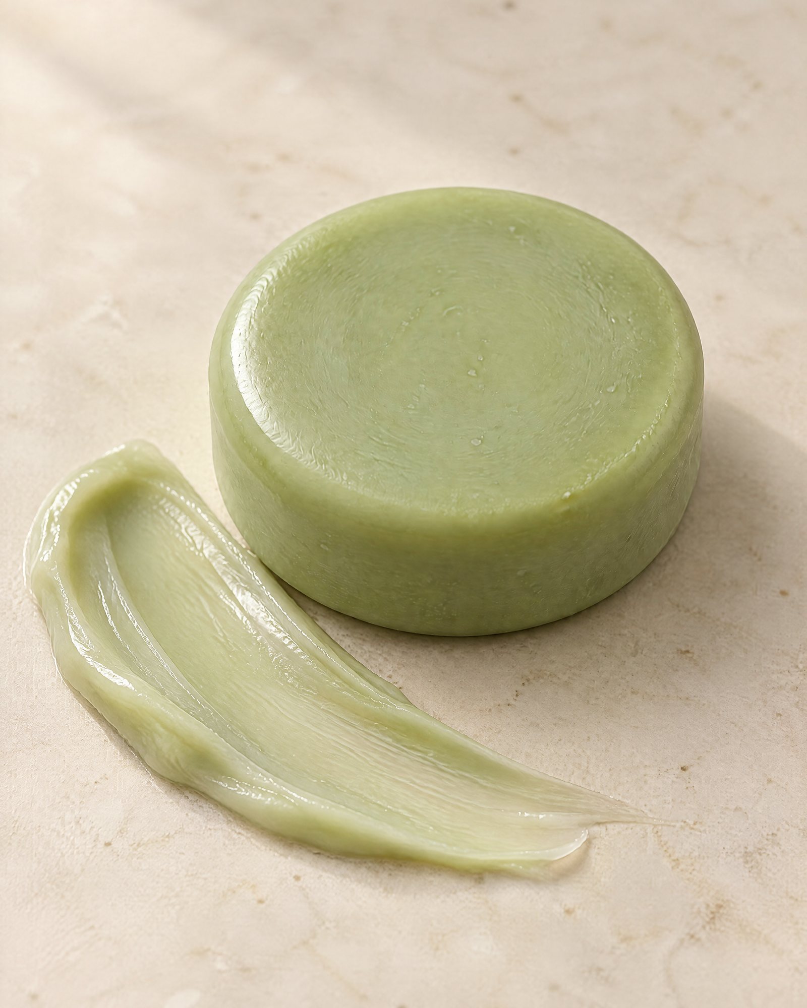 Close-up of the conditioner's creamy surface